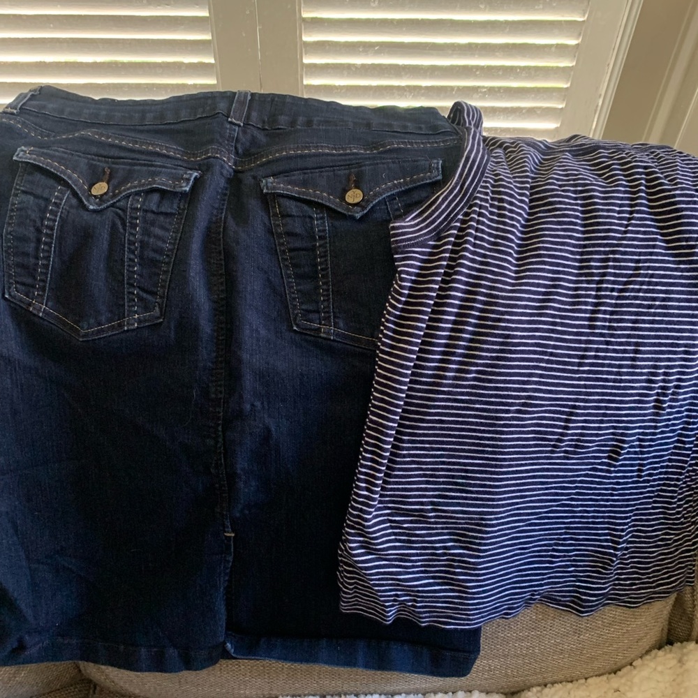 NYD Jean Skirt w LOFT Tank Top